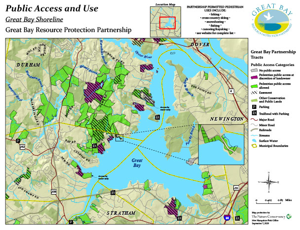 Great Bay Shoreline property access map